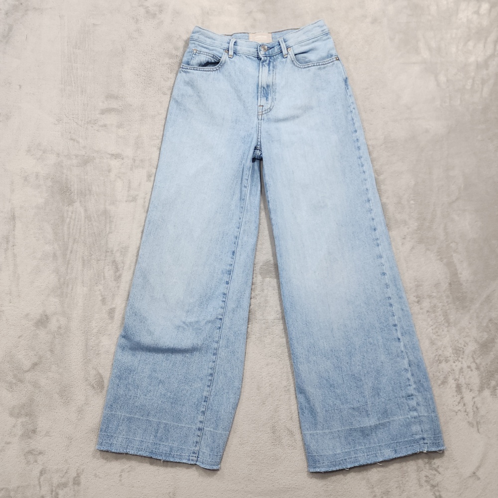Everlane Jeans Womens 27 Blue High Rise Summer Wide Leg Released Hem Light Wash